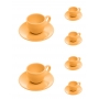 Jogo 6 xícaras 200 ml para chá de cerâmica com pires Alanya Flame Wolff - 17497
