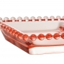 Petisqueira 30 cm de cristal rosa com 3 divisões Pearl Wolff - 28449