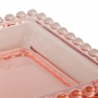 Petisqueira 30 cm de cristal rosa com 3 divisões Pearl Wolff - 28449