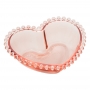 Saladeira 21 cm de cristal rosa coração Pearl Wolff - 28458