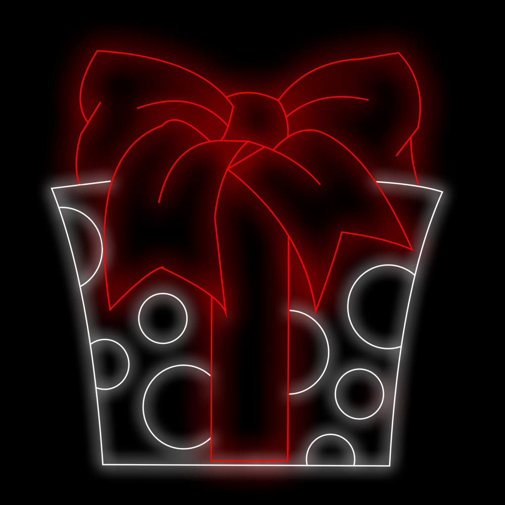 Figura de Natal Luminosa Caixa de Presente 2D