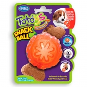 Brinquedo Bola para Cães Totóys Bola porta ração e petiscos Snack Ball de Borracha Chalesco