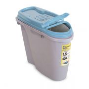 Compartimento Pote para ração - Porta Ração Dispenser Plast Pet 1,5L Azul