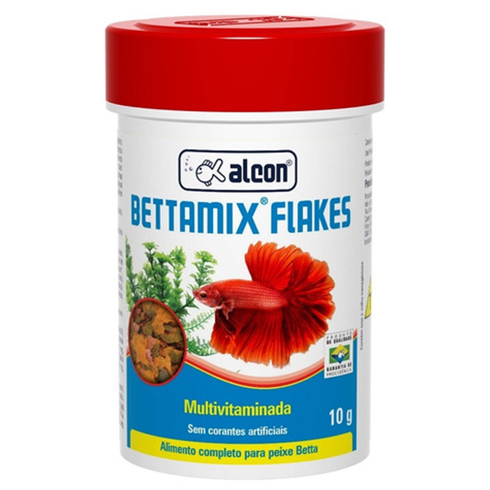 Alimento completo Ração em Flocos para Peixe Betta Bettamix Flakes Alcon 10g