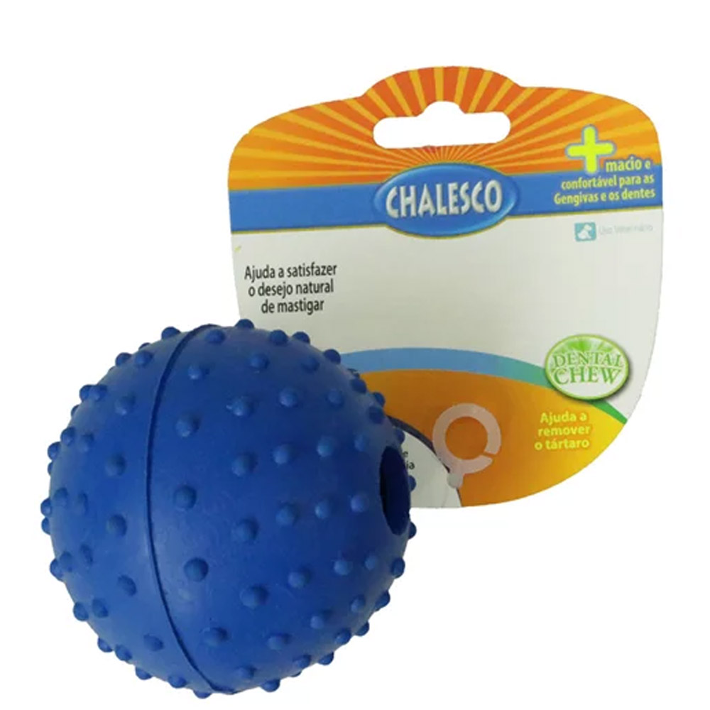 Brinquedo Bola para Cães Borracha com espaço interno para ração ou petisco. Bolinha de cachorro 8cm Chalesco