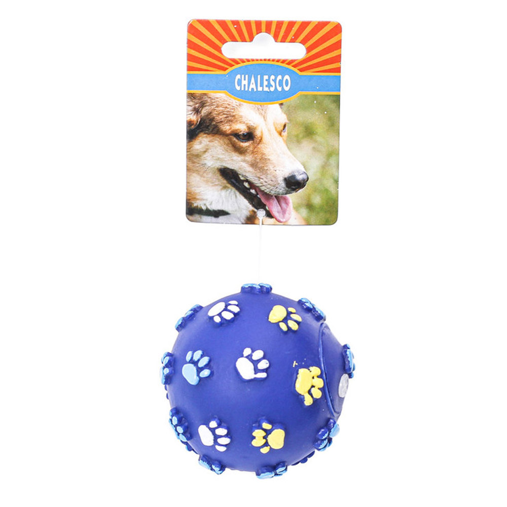 Brinquedo Bola para Cães vinil patinhas com barulho Chalesco