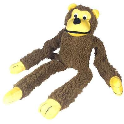 Brinquedo para cachorro pelúcia Macaco Chalesco - Brinquedo mordedor sonoro de pelúcia para cães 48cm