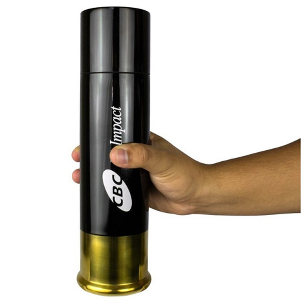 Garrafa Térmica CBC Munição HI-IMPACT em Aço Inox 750 ml Preto - Presente perfeito para atiradores esportivos
