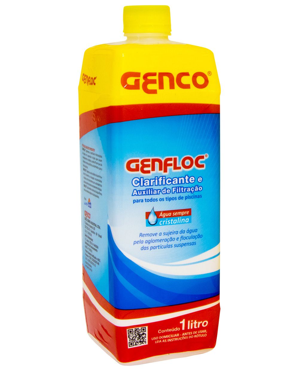 Genfloc Clarificante e Auxiliar de filtração Liquido decantador de impurezas em água de piscina - 1L Genco
