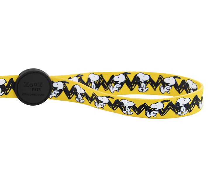 Guia para Cachorro Snoopy e Charlie Brown Amarela com mosquetão 1,20m P/M 206kg