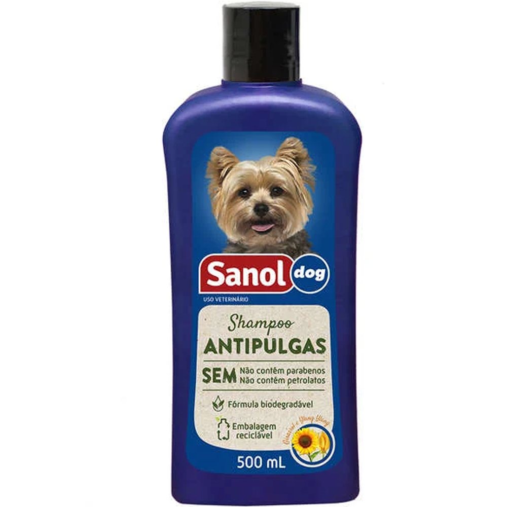 Kit Banho cachorro: Shampoo Antipulga, Condicionador e Perfume Floral Sanol