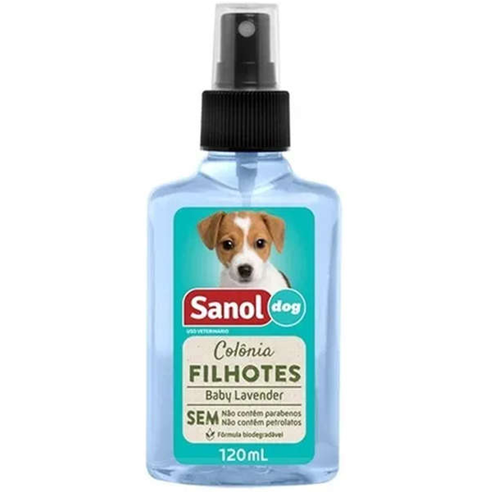 Kit banho cães: Shampoo Cães Pelos Escuros, Condicionador Revitalizante e Perfume colônia fragrância Baby Sanol