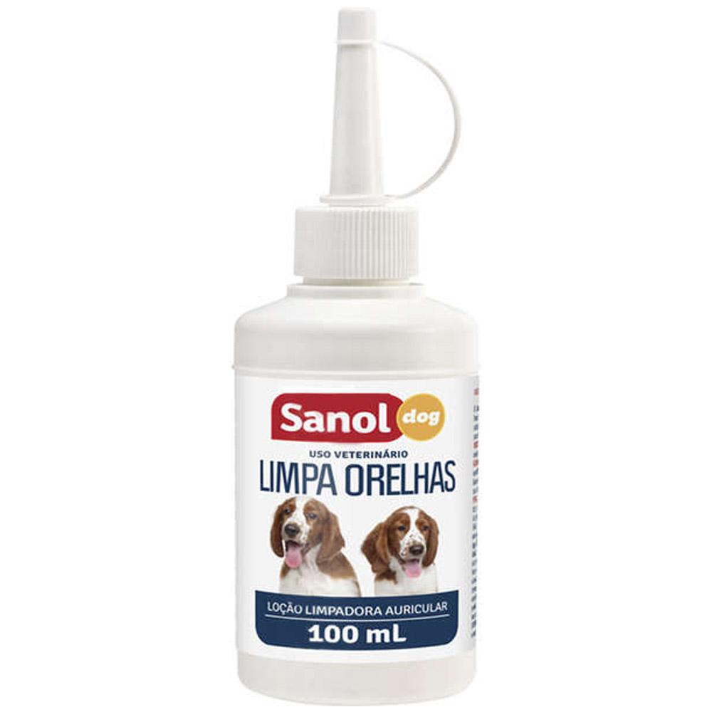Kit Higiene antipulgas para cães: Shampoo e Talco Anti pulgas, Limpador de orelhas Sanol