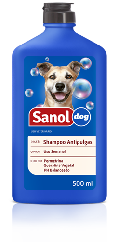 Kit Tratamento Anti Pulga para Cachorro: 2 Shampoos Anti pulgas  e 2 Talcos Anti pulgas para o animal e Ambiente Sanol