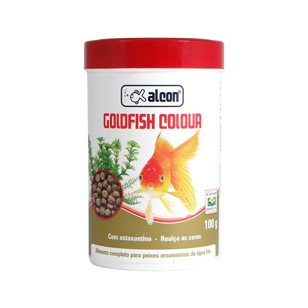 Ração para peixes de aquário Colour Alcon Gold Fish 100g - Alimento completo realçador de cor para peixes