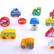 Brinquedo Educativo Lúdico Blocos de Laço-Transportes