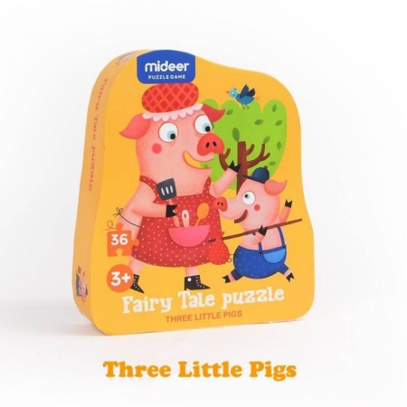 Brinquedo Educativo Quebra Cabeça Conto de Fadas - Três Porquinhos