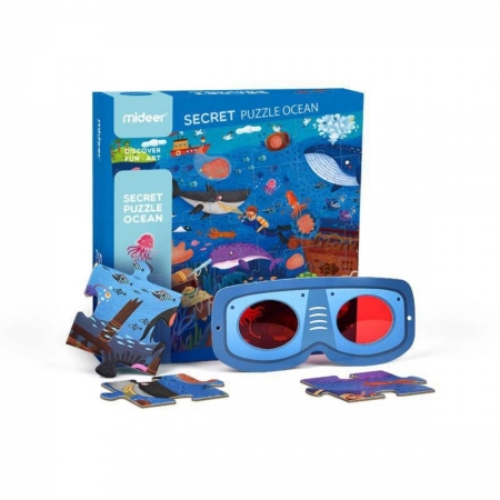Brinquedo Educativo Quebra Cabeça Secreto Oceano
