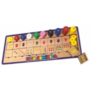 Liga Numérica Brinquedo Pedagógico - Madeira - Colorido