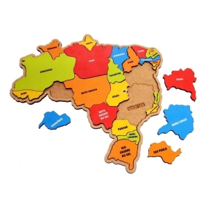 Brinquedo Quebra Cabeça Infantil Mapa Do Brasil G Em MDF