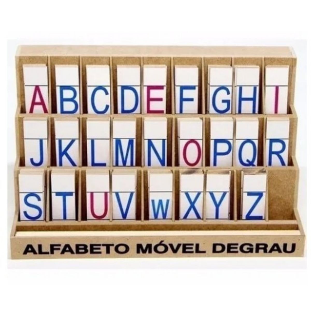 Brinquedo Educativo Alfabeto Móvel Degrau de MDF - 130 peças