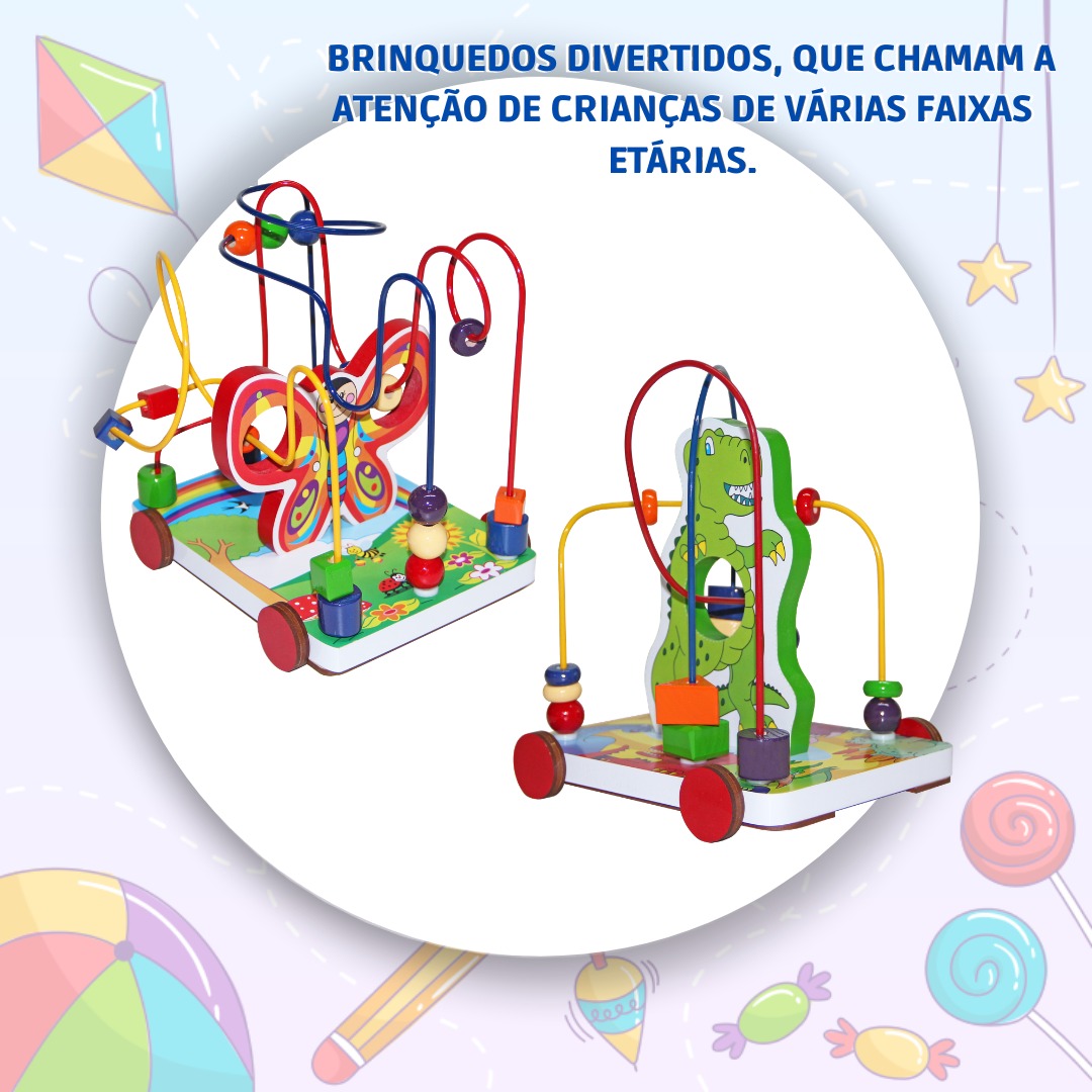 Brinquedo Educativo Aramado Dinossauro - Carrinho Bebê