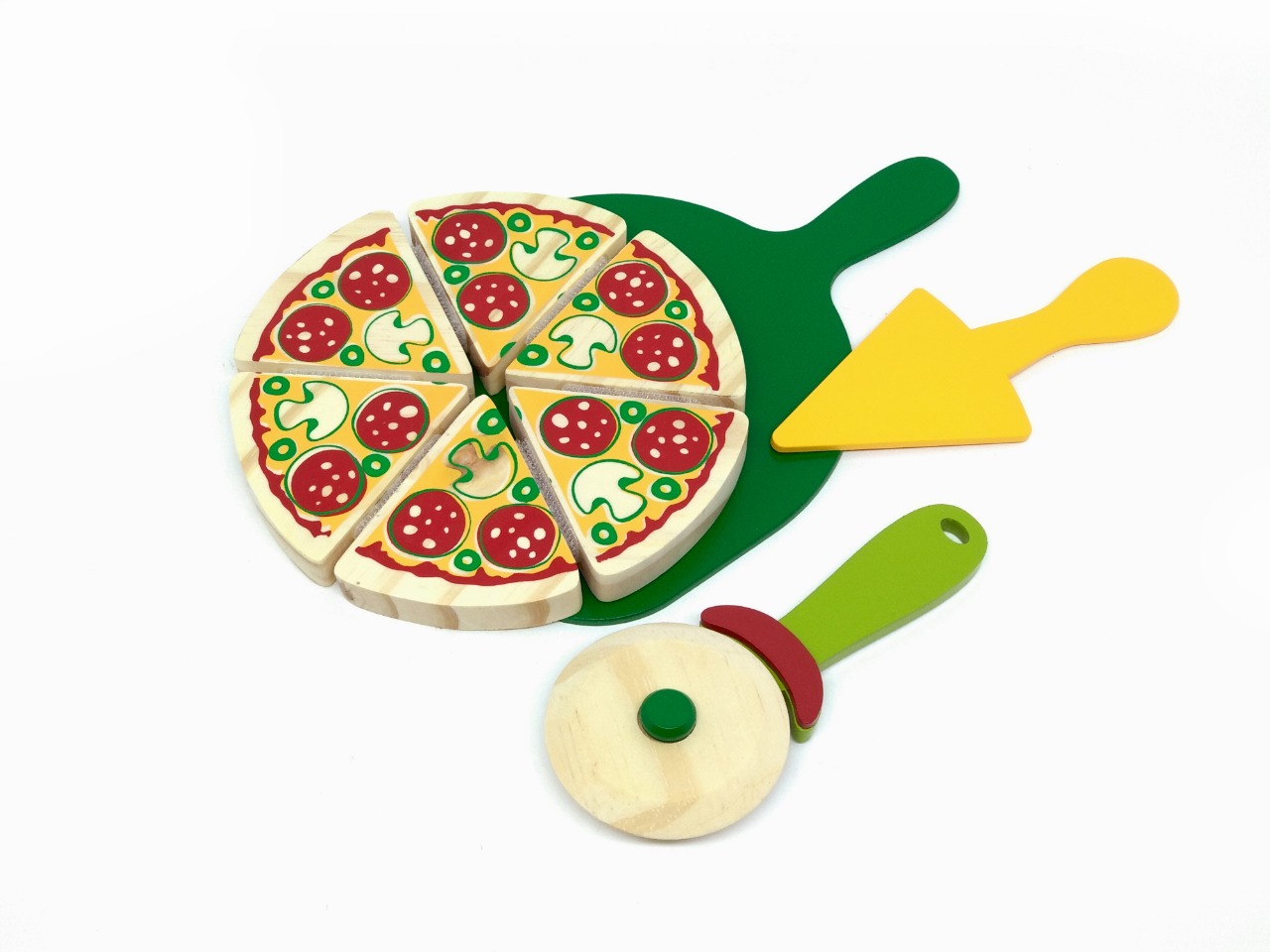 Brinquedo Educativo Comidinhas De Madeira - Kit Pizza