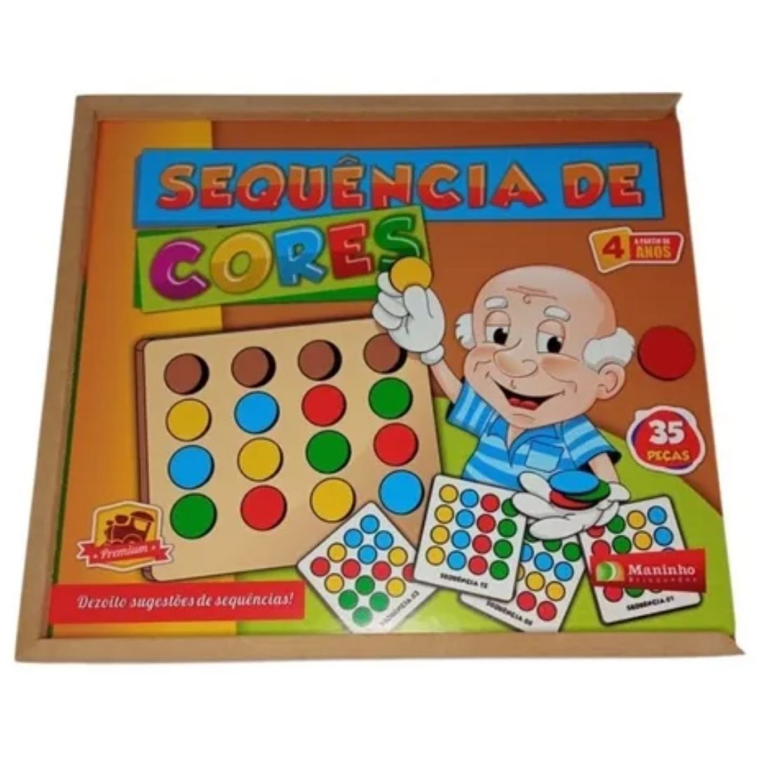 Brinquedo Pedagógico e Educativo - Sequencia De Cores - Linha Premium