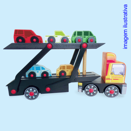 Caminhão De Brinquedo Lúdico Transporte Carros Caminhão Cegonha MDF