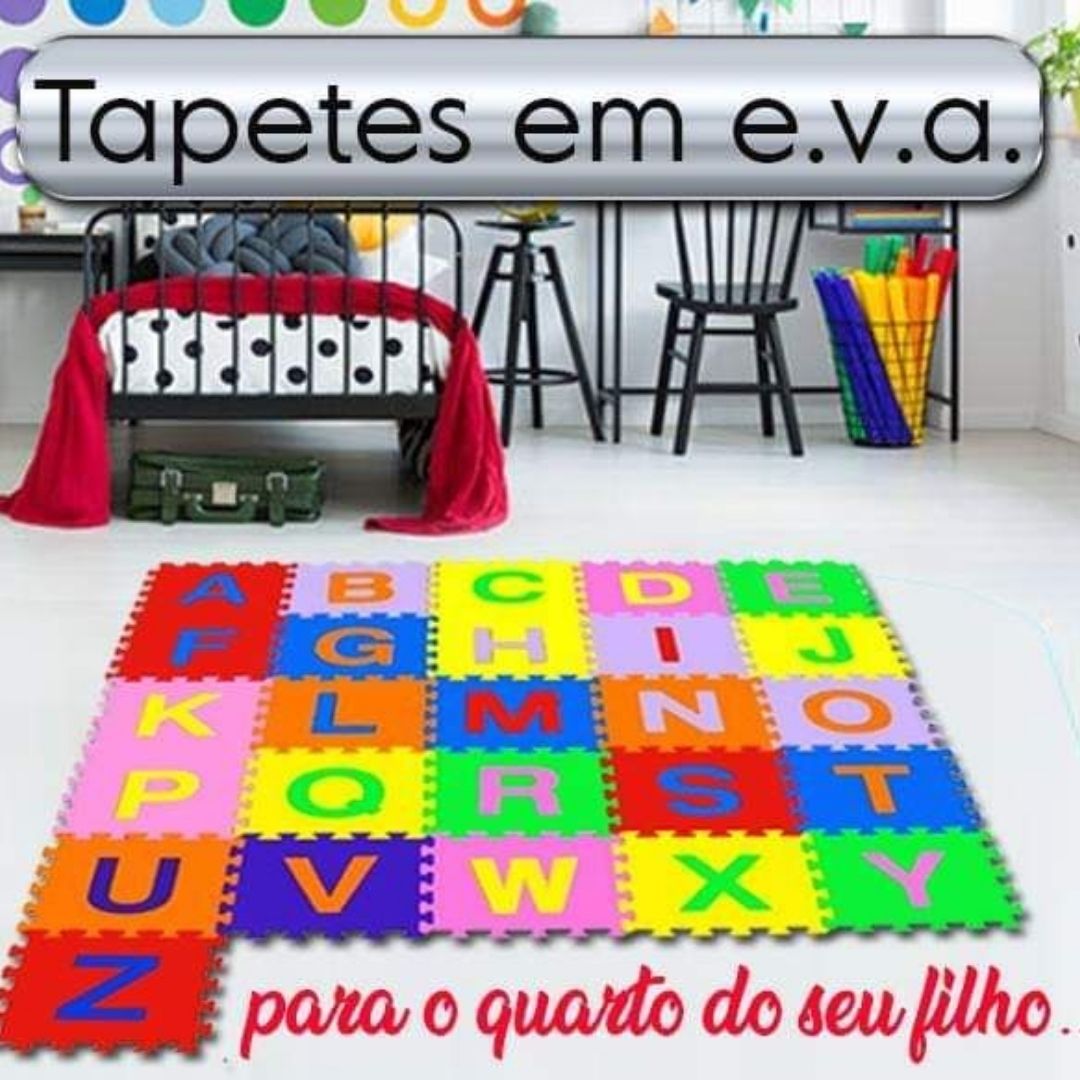 Tapete Infantil Educativo Tatame EVA Térmico - Alfabeto 26 peças - Ideal Bebê e Criança