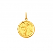 Medalha Pingente Ouro 18K Redondo Médio 17 Milímetros forrado Todos os Santos Religiosos K200