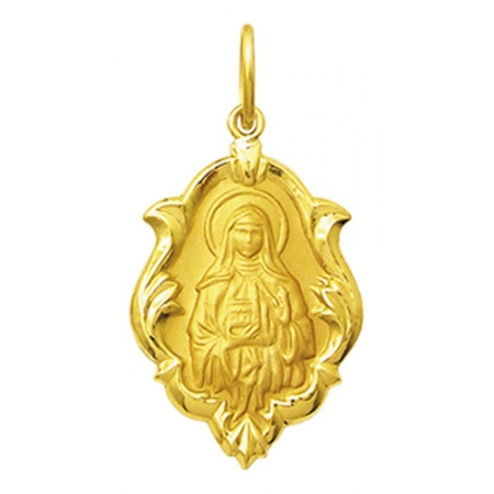 Medalha Religiosa Santa Edwiges Em Ouro 18k Mini K050