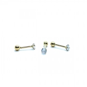 Ouro 18K Piercing Ponto De Luz Cartilagem Trágus 6 Milimetros Helix K030 17566