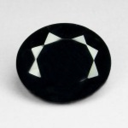 Pedra Ônix Negro Natural Facetada Oval 7mm X 9mm