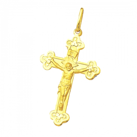 Pingente Crucifixo de Ouro 18K Clássico Médio 34mm k120