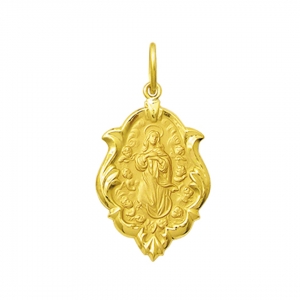 Medalha Religiosa Nossa Senhora Da Conceição Ouro Ornato Mini K050