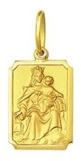 Medalha Escapulário Retangular Grande 1,90 centímetros Ouro 18K K280
