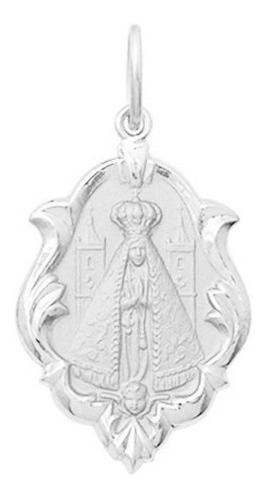 Medalha Ouro Branco 18k 2cm Ornato Nossa Senhora Aparecida