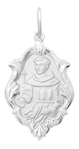 Medalha Ouro Branco 18k 2cm Ornato Santo Frei Galvão