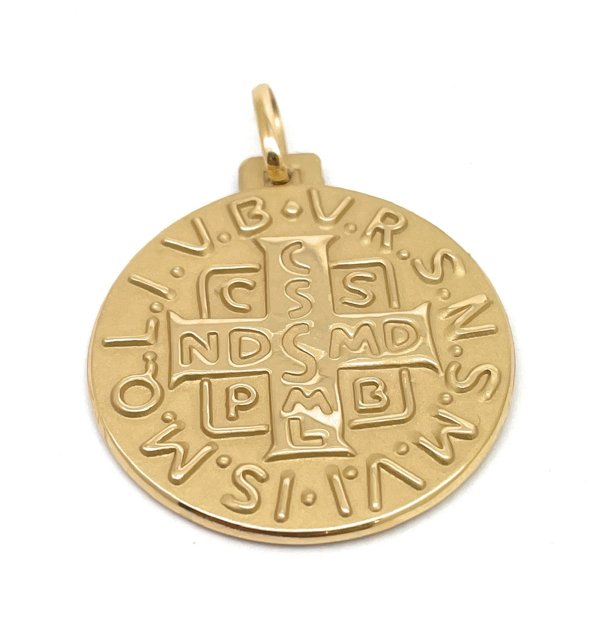 Medalha São Bento Dupla Face Tradicional 33 milímetros Ouro 18K K800