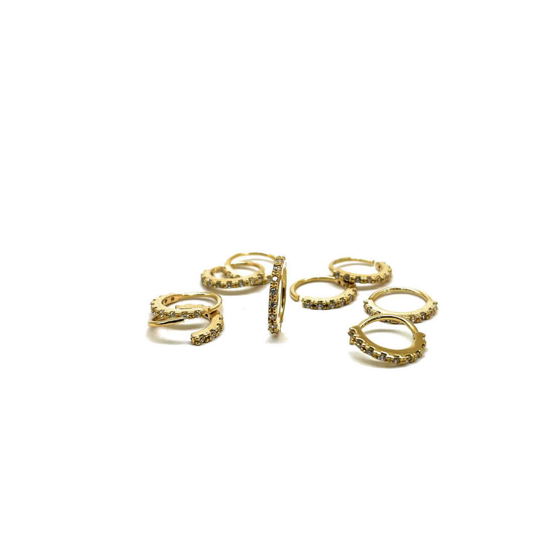 Ouro 18K Piercing Nariz Cartilagem Argola 25643 K040