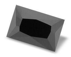 Pedra Ônix Negro Natural Facetada Retangular 10mm X 12mm