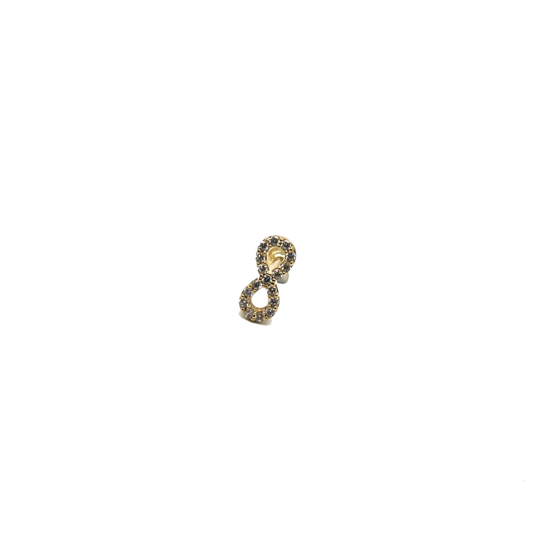 Piercing Cartilagem Infinito Brilhantes de Zircônia Ouro 18K k045