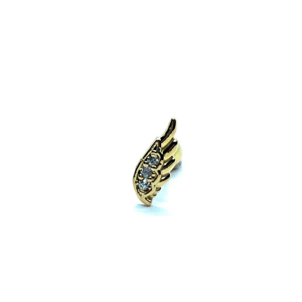 Piercing Helix Mini Asa de Anjo Brilhante de Zircônia Ouro 18K 25713 K040
