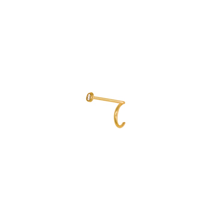 Piercing Nariz Ganchinho Zircônia Brilhante em Ouro 18K 06237 K015