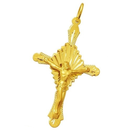 Pingente Crucifixo Ornato em Ouro 18K grande K240