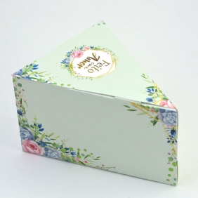 Caixa Fatia de Bolo - Floral Verde c/50 un