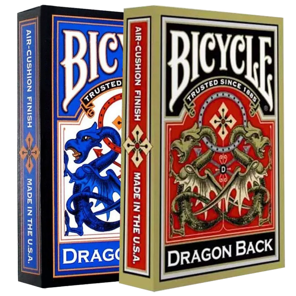 Baralho Bicycle Dragon Back Dourado e Azul ( Kit com 2 Baralhos )