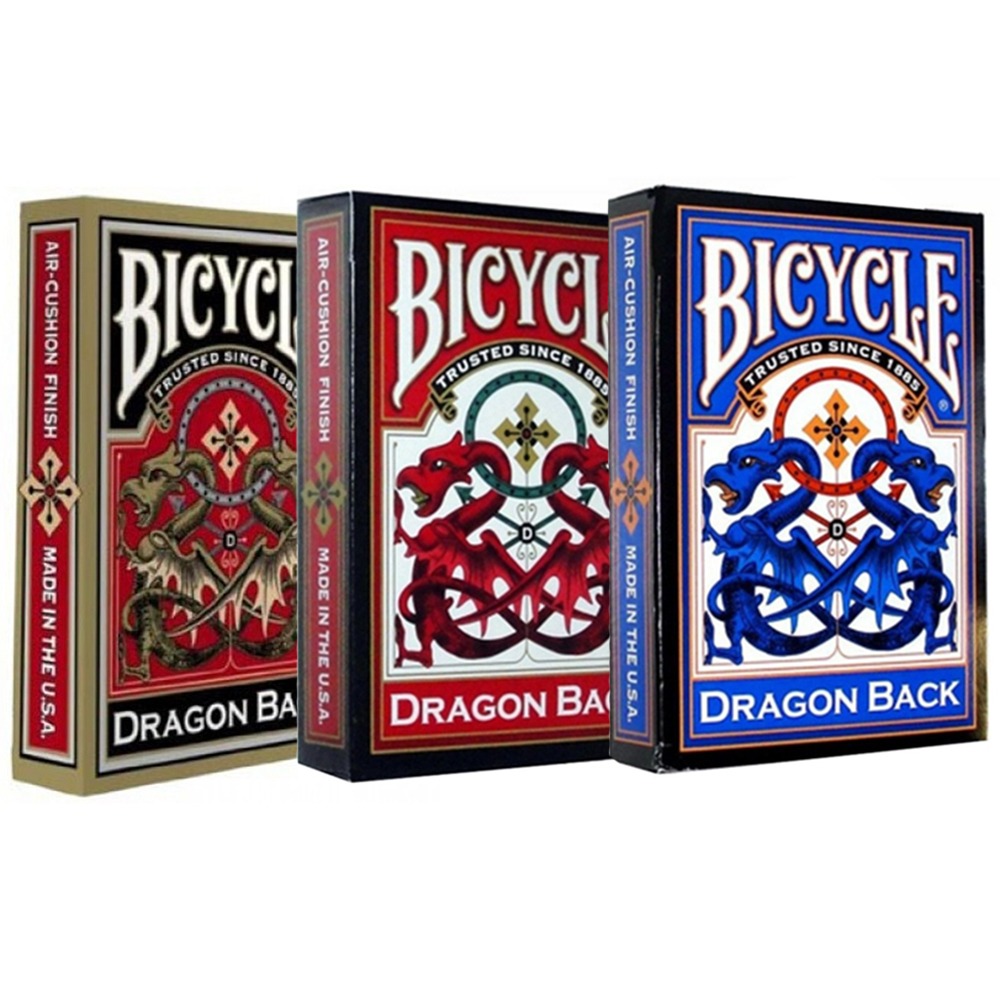 Baralho Bicycle Dragon Back Dourado - Vermelho - Azul ( Kit com 3 baralhos)