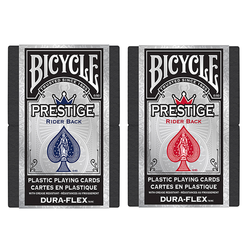 Baralho Bicycle  Prestige Dura-Flex 100%  Plastico Azul e Vermelho - Par 